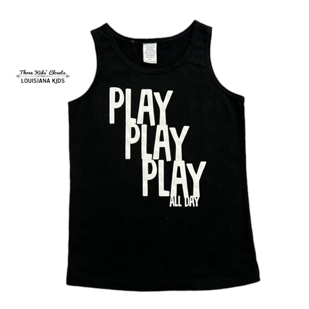 Small Shop 4T Play All Day Black Tank Top